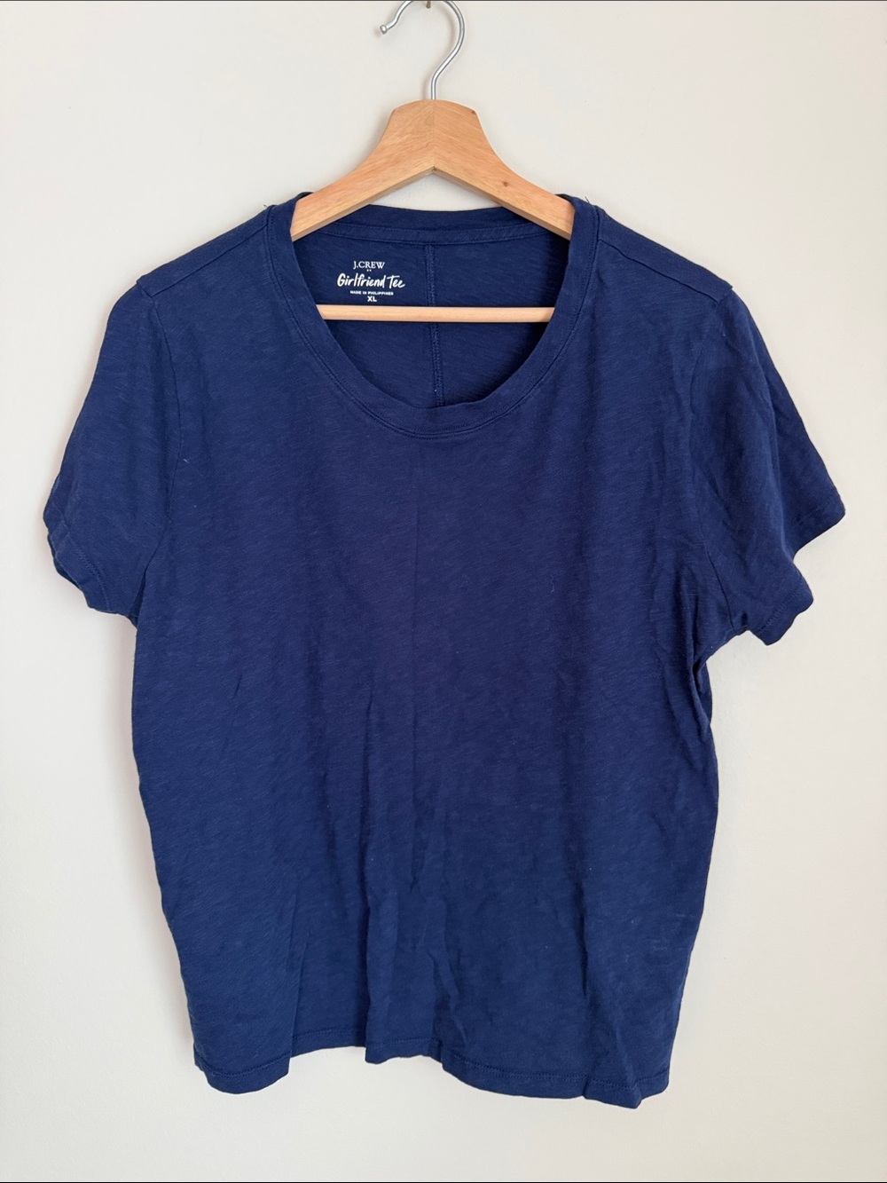 J. Crew Navy Short Sleeve Crewneck Tee - Girlfriend Fit